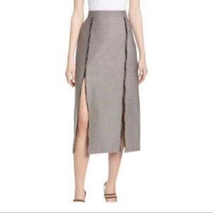 Fendi NWOT Contrast Trim Slit Detail Midi Skirt MSRP $1,190 Size 40/XS-S